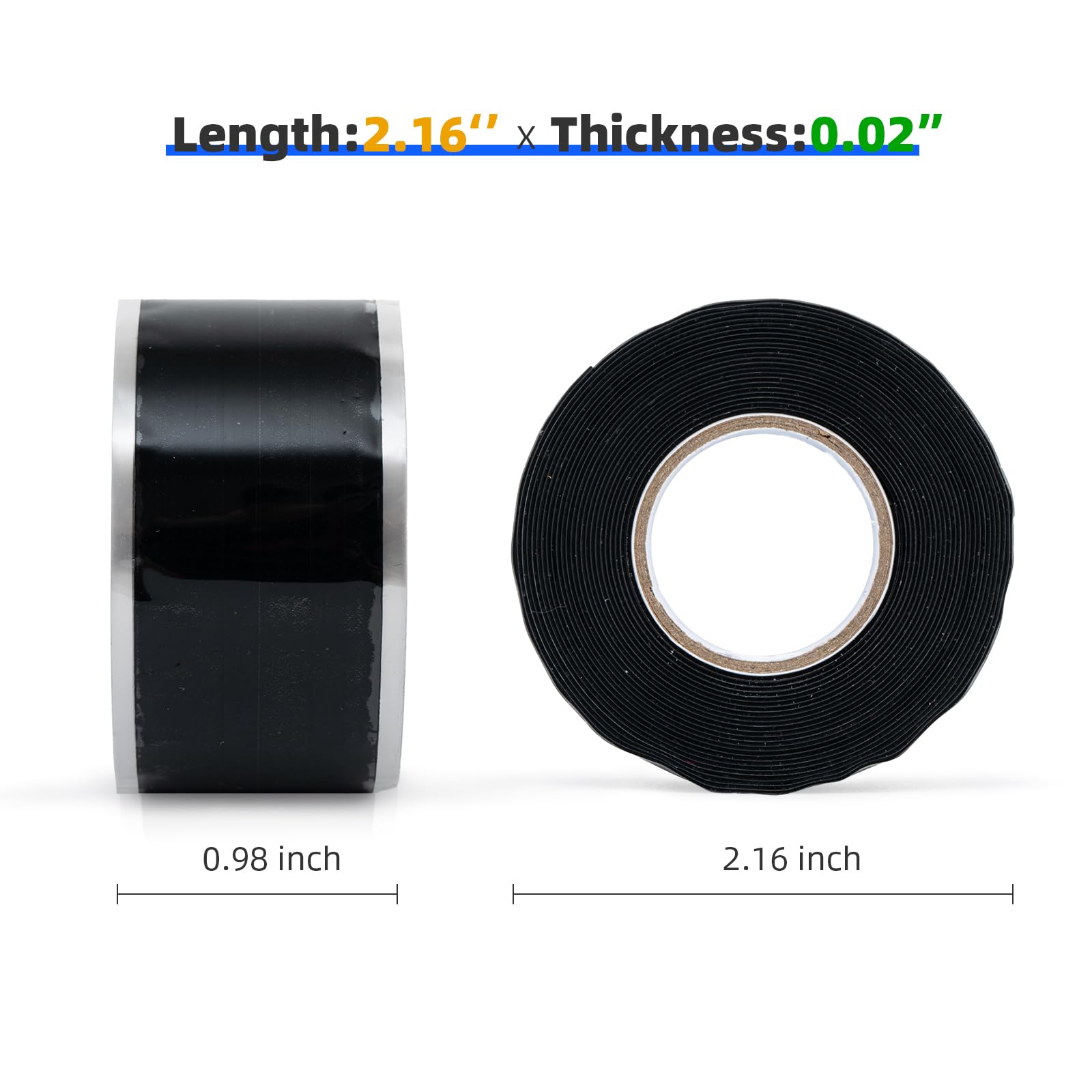 1inch x5FT Hose Repair Tape Waterproof Tape for leaks self fusing Silicone Tape Plumbers Tape Soaker Hose Leak drip Water Hose Repair Tape kit Rubber Tape Flex Tape Patch kit 0.5mm Thickness