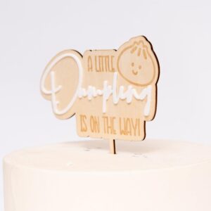 CIEQR A Little Dumpling is On The Way Cake Topper - Baby Shower Cake Topper, Baby Shower Cake Decorations for Baby Shower and Gender Reveal Parties for Boys and Girls