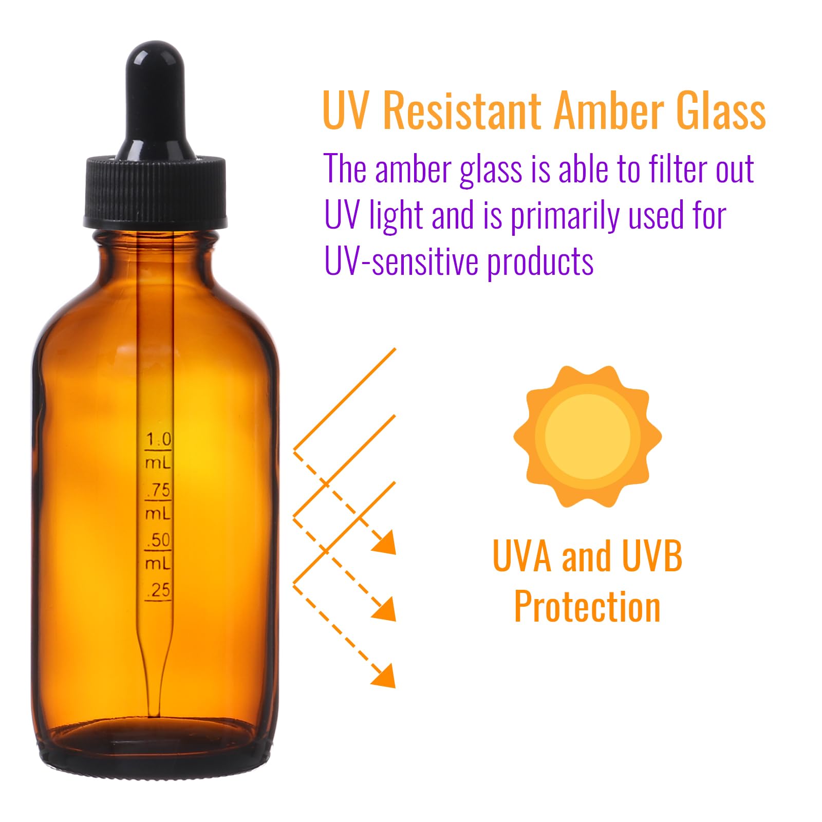 AuroTrends Amber Dropper Bottle 2 oz 24Pack, Glass Tincture Bottles with Dropper - Amber Glass Dropper Bottle 2 oz with Funnel/Stickers/Plastic Graduated Pipette (2fl.oz, Set of 24)