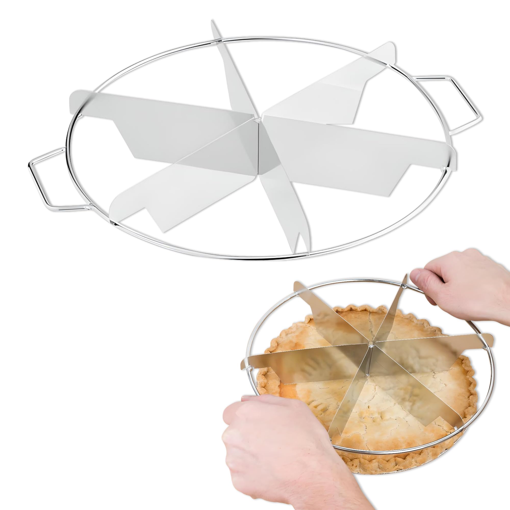 OCS Parts 10" Stainless Steel Pie Cutter | 6-Slice Pie Cutter | Creates Beautifully Uniform Slices of Pie