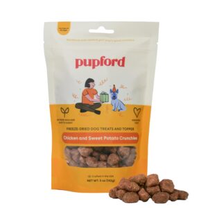 pupford crunchies, premium treat for dogs & puppies (chicken & sweet potato, 5 oz)