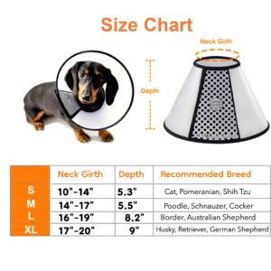 Adjustable Dog Elizabeth Pet Protective Cone Collar Latest Upgrade with Soft Edge Dog Neck Cone Recovery Cone Collar for Anti-Bite Lick, Surgery, or Wound Healing (Medium 14.2"- 16.5")