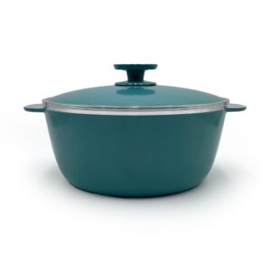 essen 4524 aqua dutch oven - contemporary line - cast aluminum with nova trimium nonstick coating - ideal for 4-5 servings - even and healthy cooking - argentinian brand essen now in the united states. (aqua)