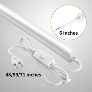 (8 Pack) Upgraded 4FT T5 LED Integrated Fixture, 6500K,20W,2300LM(Super Bright White) Linkable LED Shop Light,Garage Light,Ceiling and Cabinet Light,Strip Light,Corded Electric with ON/Off Switch