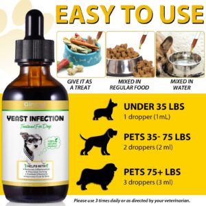 Dog Yeast Infection Treatment, Natural Yeast Infection Treatment for Dogs, Supports Dog Ear Infection Treatment and Allergy Itch Relief, Reduces Inflammation,Improve Coat & Skin, Bacon Flavor, 2 Fl Oz