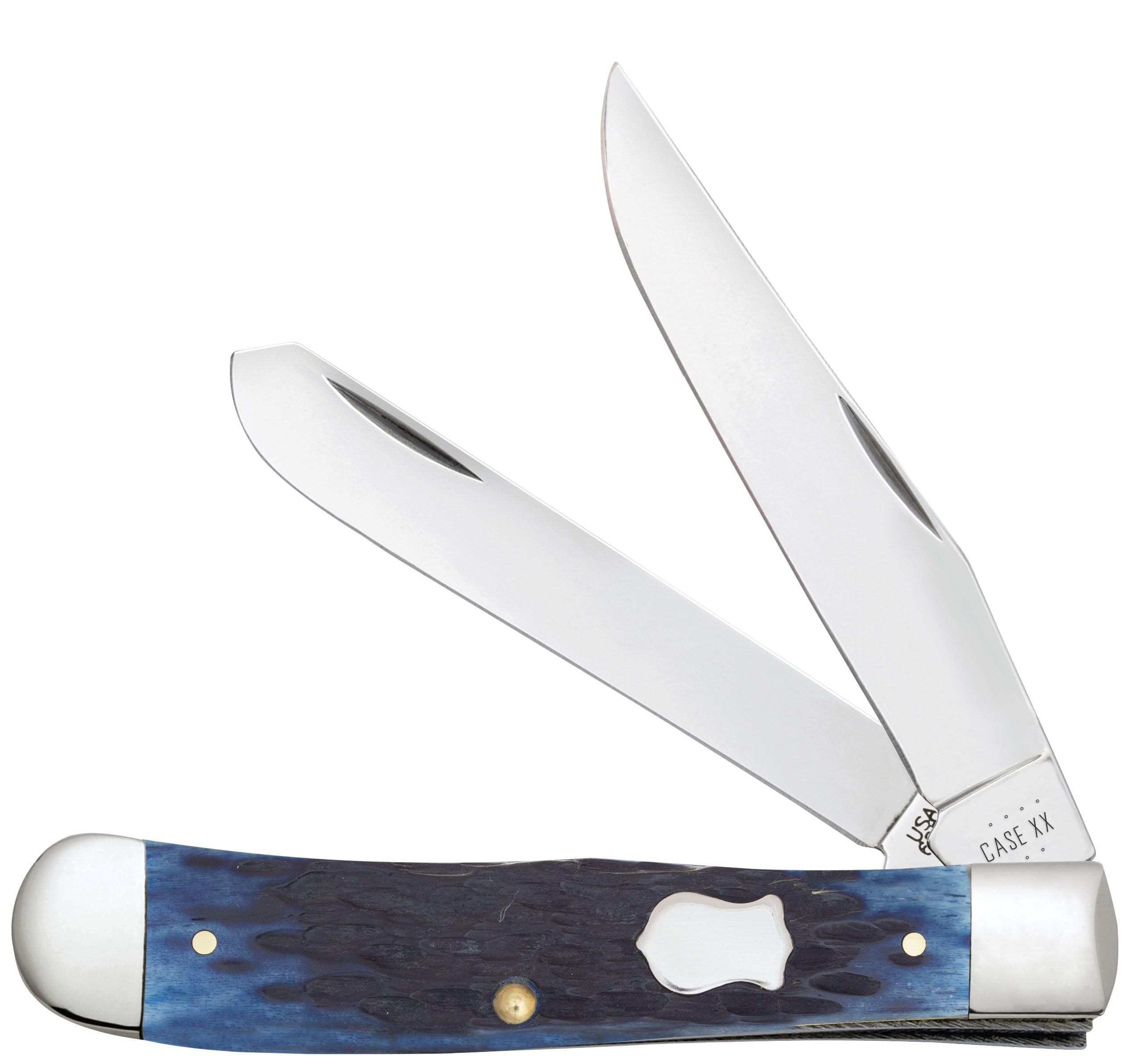 Case Navy Blue Bone Trapper Pocket Knife - - (6254 SS) - Length Closed: 4 1/8 Inches