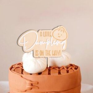 CIEQR A Little Dumpling is On The Way Cake Topper - Baby Shower Cake Topper, Baby Shower Cake Decorations for Baby Shower and Gender Reveal Parties for Boys and Girls