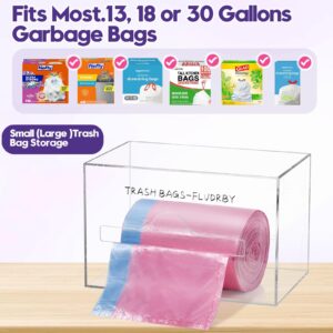 Trash Bag Holder Dispenser: Acrylic Trash Bag Dispenser for Organizing Kitchen and Pantry; Garbage Bag Holder Dispenser, Trash Bag Dispenser Roll Holder, Under Sink Trash Bag Organizer-Small