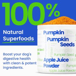 Pumpkin for Dogs - Apple, Pumpkin Seeds and Pumpkin Fruit - Fiber Supplement and Stool Softener - Diarrhea, Constipation, Upset Stomach, Food Sensitivity - Improve Digestion - 7oz Apple Flavor