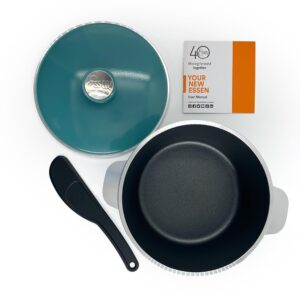 Essen 4524 Aqua Dutch Oven - Contemporary Line - Cast Aluminum with Nova Trimium Nonstick Coating - Ideal for 4-5 Servings - Even and Healthy Cooking - Argentinian brand Essen now in the United States. (Aqua)