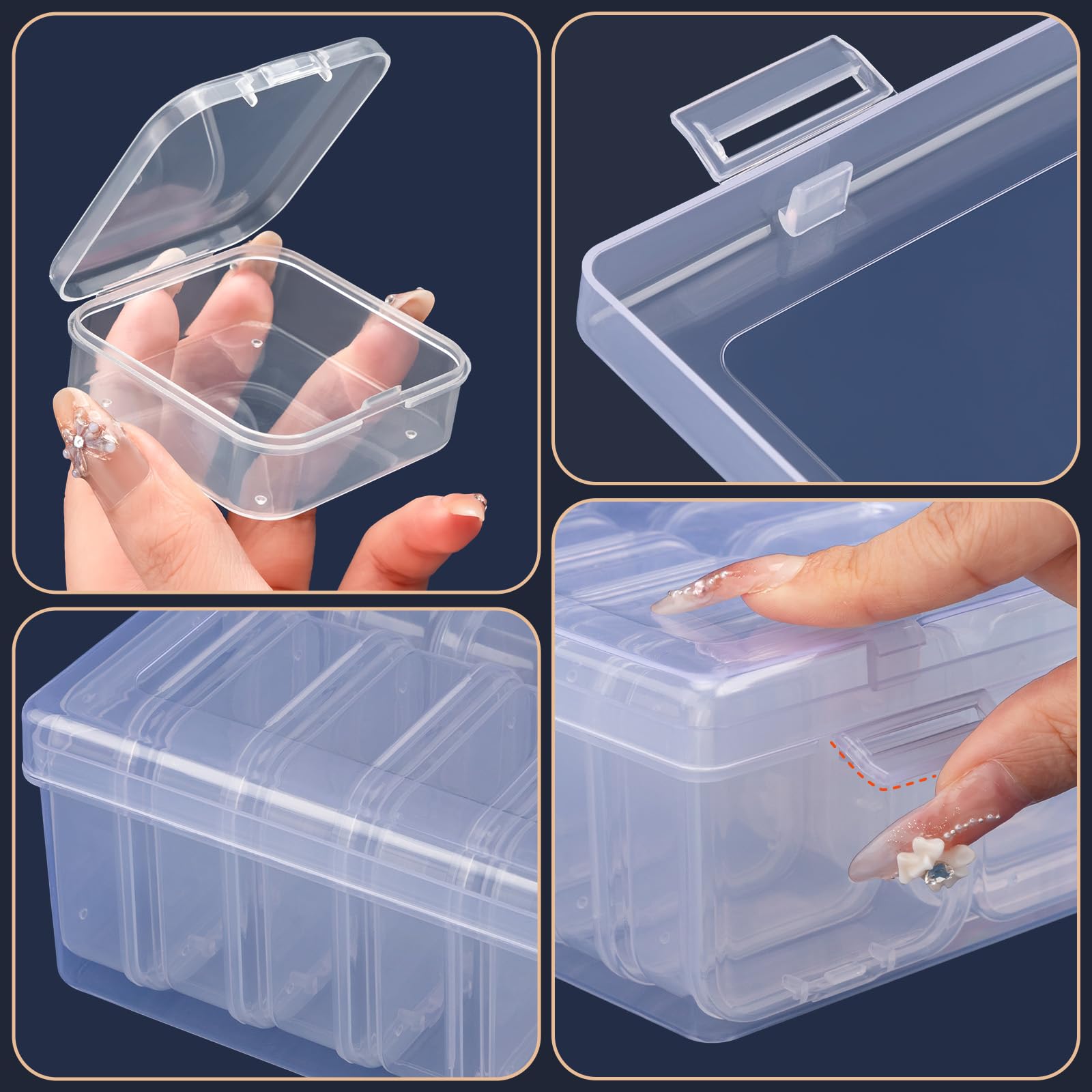 Udefineit Clear Small Bead Organizers, 15PCS Mini Bead Storage Cases & 1PCS Large Plastic Craft Box, Ideal for Jewelry Making, Beading Supplies, Diamond Painting, Nail Arts Accessories & Small Parts