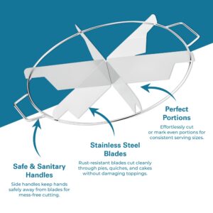 OCS Parts 10" Stainless Steel Pie Cutter | 6-Slice Pie Cutter | Creates Beautifully Uniform Slices of Pie