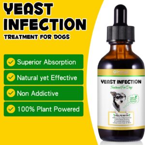 Dog Yeast Infection Treatment, Natural Yeast Infection Treatment for Dogs, Supports Dog Ear Infection Treatment and Allergy Itch Relief, Reduces Inflammation,Improve Coat & Skin, Bacon Flavor, 2 Fl Oz