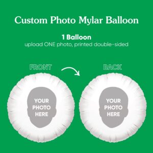 Big Dot of Happiness Personalized Fun Face Photo Balloons, Custom Birthday Balloons, Anniversary Party Decorations, Baby Shower, Bachelorette Party Decor, Circle Double-Sided Mylar Balloon, 1 Piece