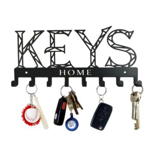 yxe key holder, wall mounted key hooks, key holder for wall, key organizer rack with 8 hooks decor, metal key hooks for entryway, hallway, doorway (keys) 2 installation ways