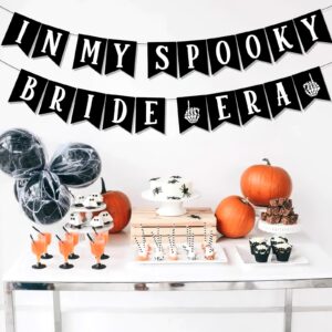 In My Spooky Bride Era Banner Halloween Bachelorette Banner Skeleton Bridal Shower Banner for Women Bride to Be Skull Wedding Engagement Bachelorette Party Decor Supplies