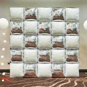 orgnafey white and silver square foil mylar double sided flat balloons wall tunnel balloon arch garland kit backdrop for wedding winter christmas baby shower snow princess birthday party decorations