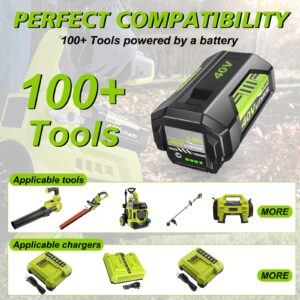 Upgraded 6.0Ah OP4026 Replacement for Ryobi 40V Battery OP40501 OP40602 OP4040 OP40401 6000mAh High Capacity 40 Volt Lithium-Ion Batteries Perfectly Compatible with Ryobi 40 V Power Tools & Charger