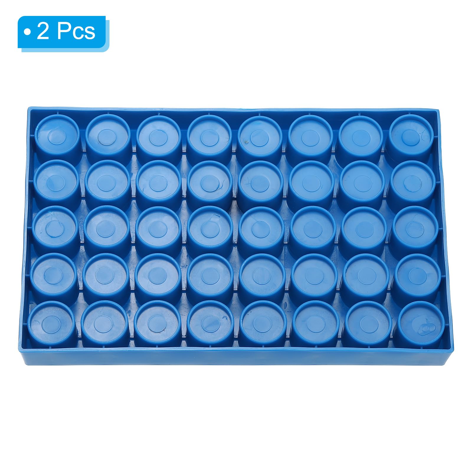 PATIKIL Vial Rack for 20ml Autosampler Vials, 2 Pack Vial Tray Holder 40-Well Stackable Test Tube Rack Vial Holder for Microcentrifuge Tubes, Blue