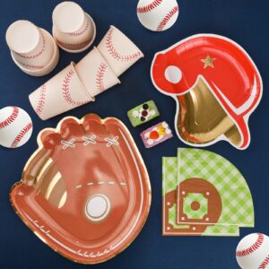 Lingringdcy 125 Pieces Baseball Party Decoration Tableware Set Baseball Field Disposable Napkins Plates and Cups for Baseball Theme Baby Shower Birthday Party Supplies, Serves 25