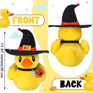 WinnerWhy Halloween Duck Stuffed Animals 11.81 Inch Huggable Soft Plush Animal Giant Stuffed Animals with Hat Plush Pillow Animal Doll for Birthday Gift Halloween Party