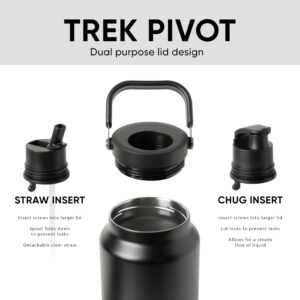 Simple Modern Trek Pivot | Half Gallon Water Bottle Jug with Handle & Boot | Interchangeable Straw & Chug Lids | Large Insulated Stainless Steel | Sports Camping Outdoors | 64oz, Almond Birch