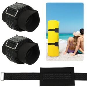 2pcs floating water mat straps with pad protectors, water pad storage straps with elastic and anti-slip strips, reusable metal buckle nylon cinch securing straps for most water pad mats (90 inch)