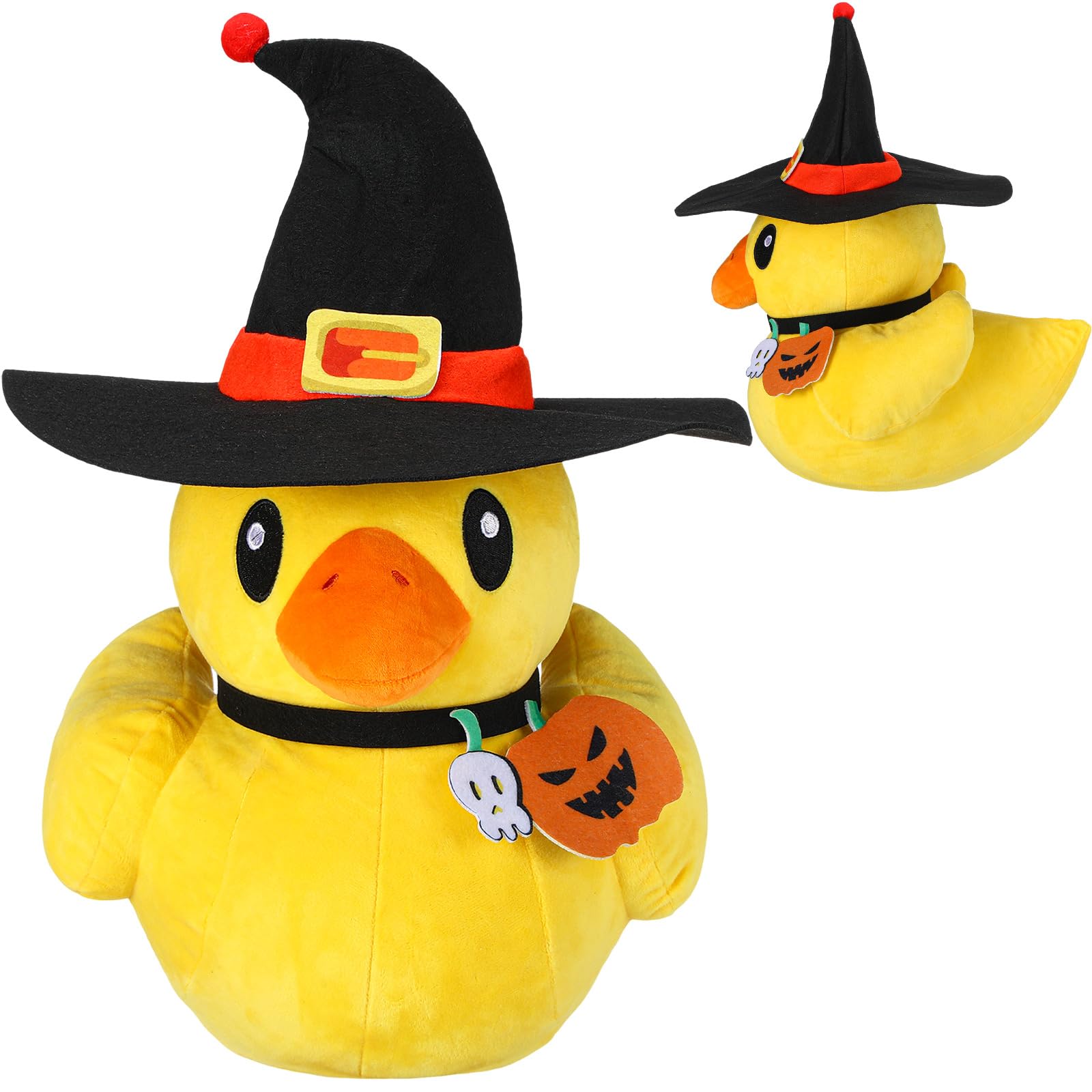 WinnerWhy Halloween Duck Stuffed Animals 11.81 Inch Huggable Soft Plush Animal Giant Stuffed Animals with Hat Plush Pillow Animal Doll for Birthday Gift Halloween Party