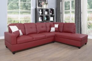 fuorola hugo, right facing sectional, red