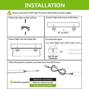 (8 Pack) Upgraded 4FT T5 LED Integrated Fixture, 6500K,20W,2300LM(Super Bright White) Linkable LED Shop Light,Garage Light,Ceiling and Cabinet Light,Strip Light,Corded Electric with ON/Off Switch