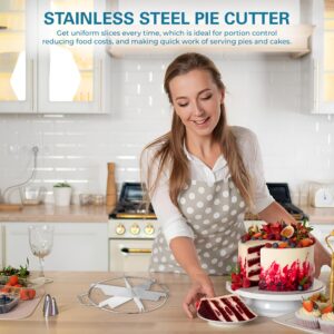 OCS Parts 10" Stainless Steel Pie Cutter | 6-Slice Pie Cutter | Creates Beautifully Uniform Slices of Pie