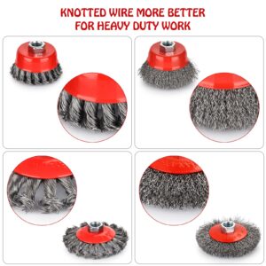 Wire Wheel for Angle Grinder 12 Pack, Coarse Crimped Wire Wheel Brush Wire Cup Brush 4 1/2 Angle Grinder Wire Wheel, Angle Grinder Attachments with 5/8-11unc Threaded Arbor