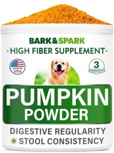 bark&spark pumpkin for dogs - apple, pumpkin seeds and pumpkin fruit - fiber supplement and stool softener - diarrhea, constipation, upset stomach, food sensitivity - improve digestion - 6oz flavored