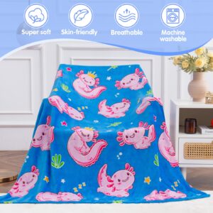 Axolotl Toys Gifts for Girls - Pink Axolotl Blanket Glow in The Dark for Kids Ages 1 2 3 4 5 6 7 8 9 10 11 12 - Axolotl Toy Costume Decorations for Toddler Baby Teens Birthday Christmas Child Gifts