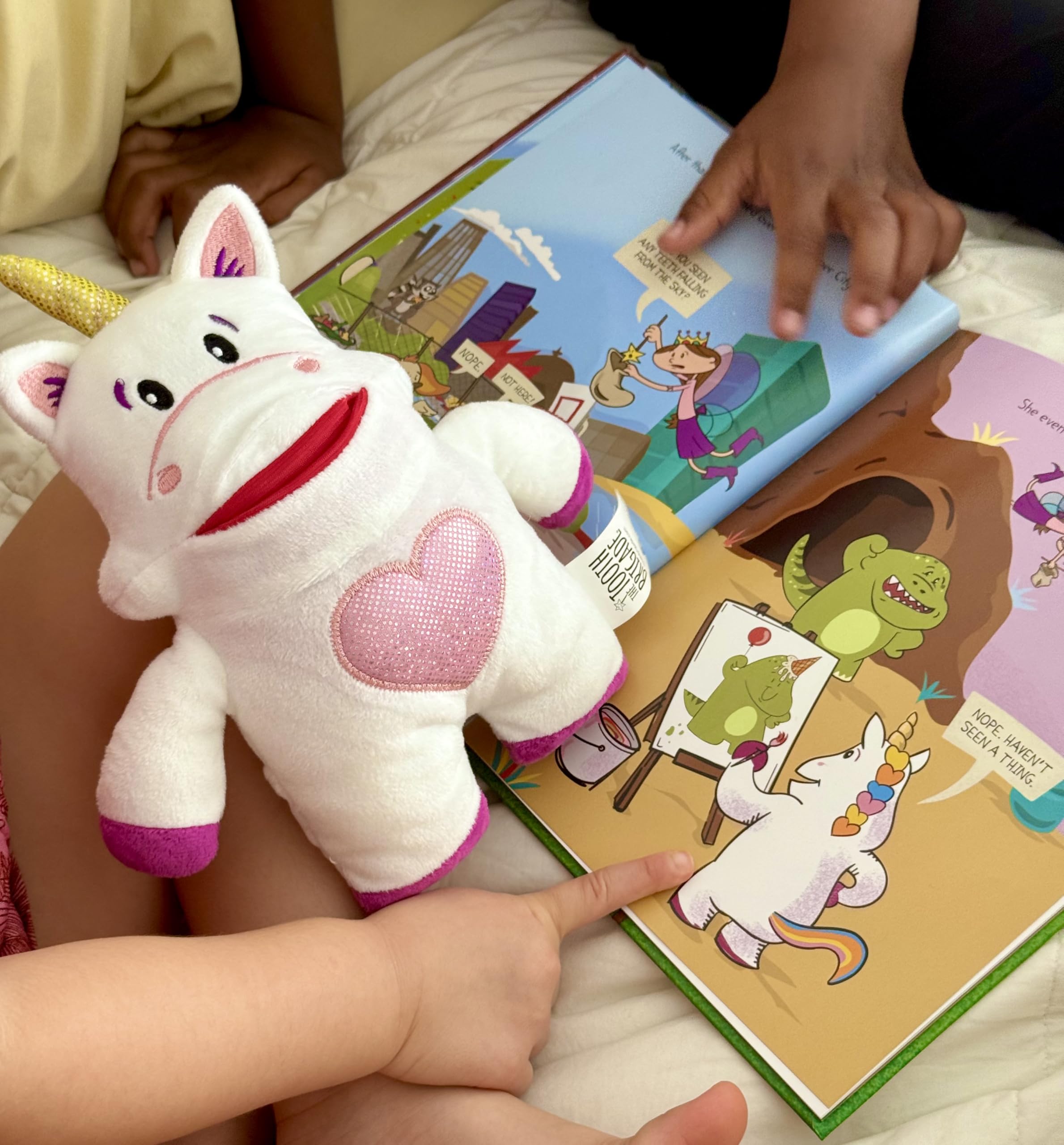 The Tooth Brigade Book and Tooth Fairy Pillow Bundle, Interactive Set Includes 8" Plush Toy with Lost Tooth Pocket and The Tooth Fairy's Best Day Ever! Hardcover Book (Sprinkles Unicorn Bundle)