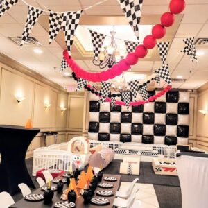 Orgnafey Black and White Checkered Mylar Square Foil Balloon Wall Tunnel Arch Metallic Double sided Flat Balloon Garland Kit Checkerboard Racing Themed Celebration Party Supply Backdrop Decorations