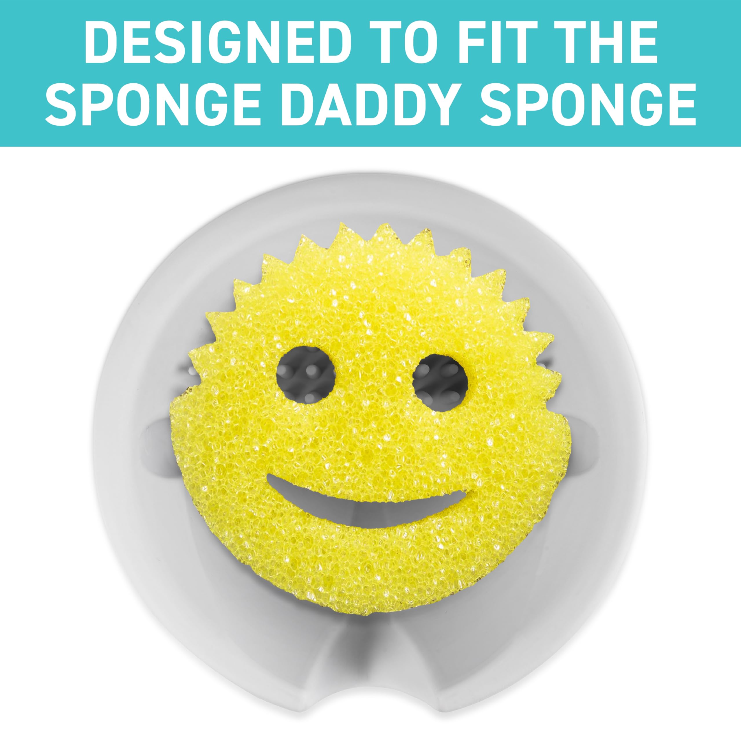 Tributary Brands Large Kitchen Sponge Holder Compatible with Scrub Daddy Sponge - Silicone Sponge Holder That Drains into Your Sink - Fits Dish Brush, Dish Wand and Scrub Mommy