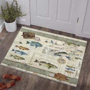 citari fishing area rug 2x3 ft for bedroom entryway rugs non-slip bath rugs funny bathmats washable carpet indoor floor mats for living room kitchen kid's room modern small rug for door mat