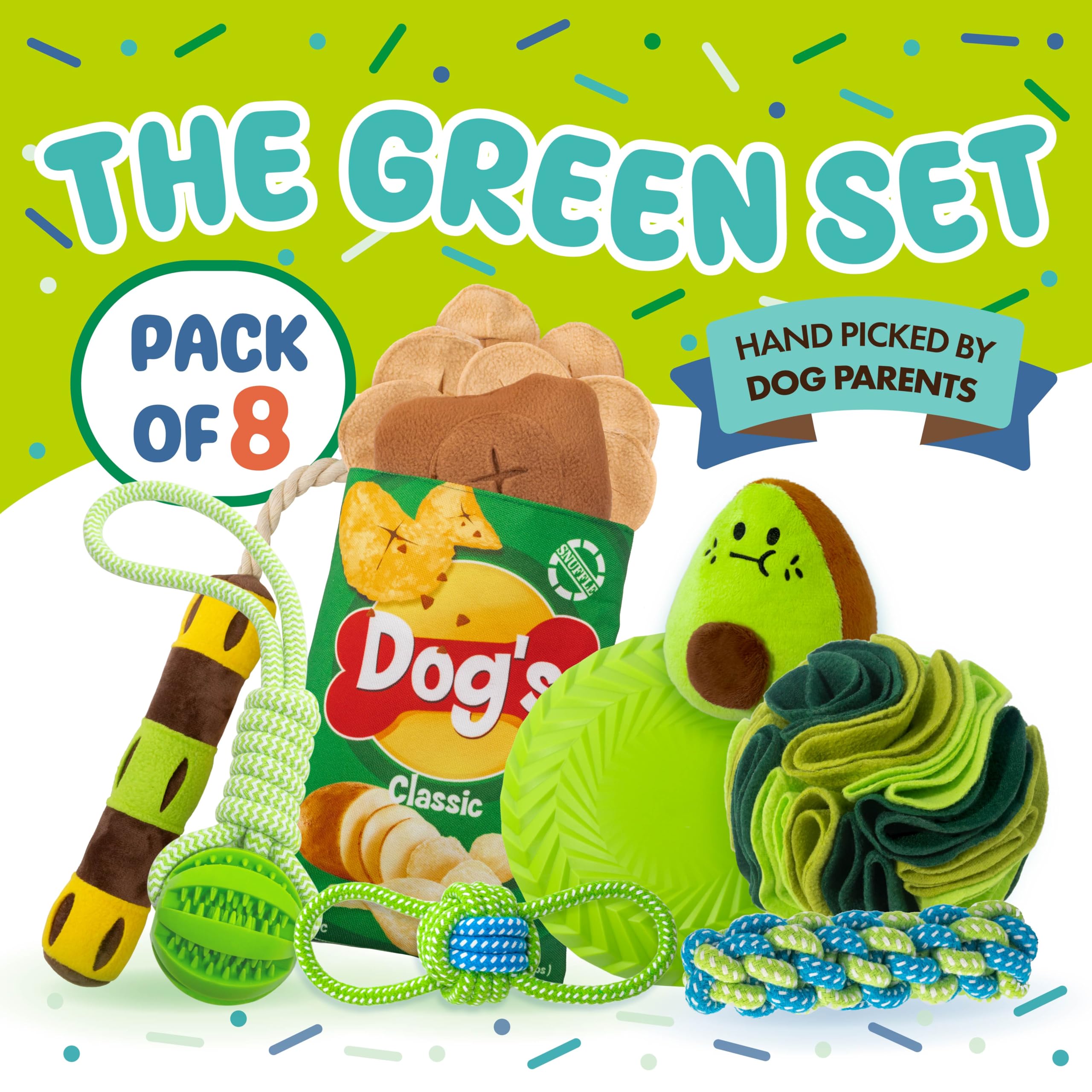 9 Pack Small Dogs Squeaky Toys, Sniffing Interactive Puzzle Ball, Dog Rope Toys, Floatable Flying Disc, Teething Toys, Slow Feeding Training For Small/Medium Breeds, Full Package For New Puppy At Home