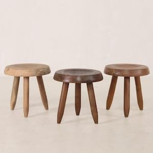 FHCKIG Milking Stool,Stool,Plant Stand (Dark Teak Oil)