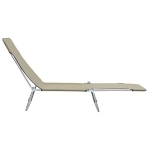 YELWHI Folding Sun Loungers 2 pcs Steel and Fabric Taupe,Foldable Sunlounger Set Adjustable Backrest, Durable & Comfortable, for Outdoor Relaxation Outdoor Furniture, Outdoor Seating