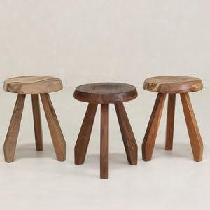 FHCKIG Milking Stool,stool,plant stand (Dark Teak Oil)