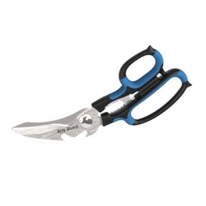 AnySharp Multi-Tool Scissors, Hardened Steel Blades for Tough Materials, Ideal for Both Left and Right Handed Users, Comfort Grip, Dishwasher Safe, Blue, One Size