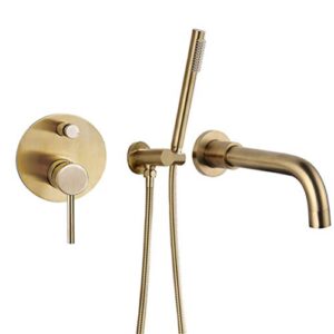 SYLKWOR Bathroom Taps, Bathtub Faucets and Shower Heads Shower Set Mixer Valve Function Bathtub Mixer Taps Hot and Cold Wall Mounted Bathroom Shower Faucet with Hand Interestilife/D.2