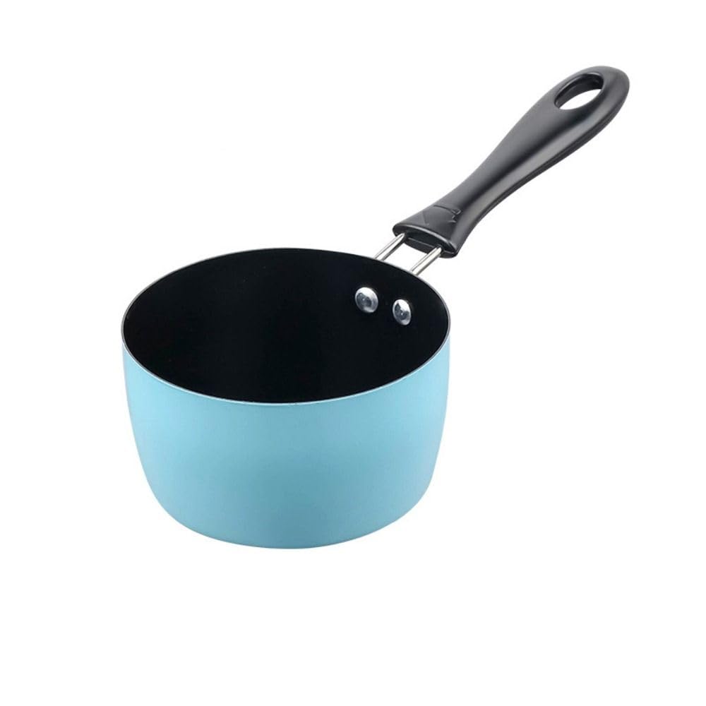 Generic Small Milk Pan,Nonstick Sauce Pan,Deepened Snow Pan,Long Handle Soup Pot,Mini Snow Pan,Stainless Steel Saucepan for Home Kitchen(blue&black), AM0XEB0LVOVUS