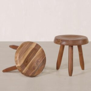 FHCKIG Milking Stool,Stool,Plant Stand (Dark Teak Oil)