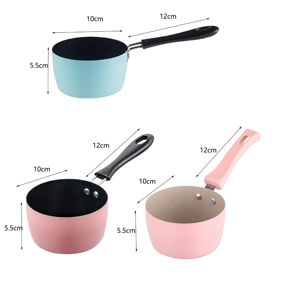 Generic Small Milk Pan,Nonstick Sauce Pan,Deepened Snow Pan,Long Handle Soup Pot,Mini Snow Pan,Stainless Steel Saucepan for Home Kitchen(blue&black), AM0XEB0LVOVUS