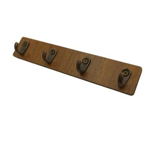 generic minimalist 4 hook key holder key hooks, rack for entryway, wall, kitchen, bedroom,locker and door mount suitable organize car keys, house keys. (rectangular), walnut