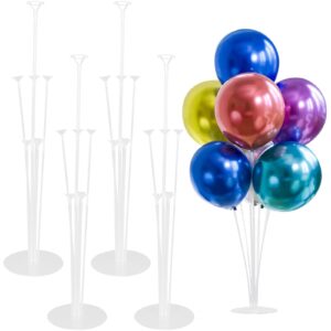 4 set balloon stand kit, balloon sticks holder with base for table balloon stands for table floor decorations, graduation birthday baby shower gender reveal anniversary wedding party decorations