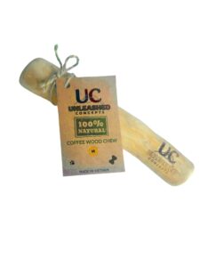 unleashed concepts natural coffee wood chew for dogs (medium)